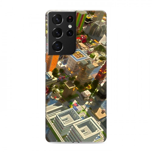 Дизайнерский пластиковый чехол для Samsung Galaxy S21 Ultra Minecraft