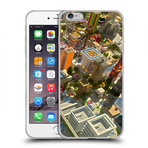 Дизайнерский силиконовый чехол для Iphone 6 Plus/6s Plus Minecraft