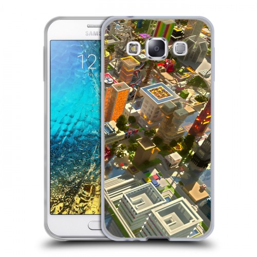 Дизайнерский пластиковый чехол для Samsung Galaxy E5 Minecraft