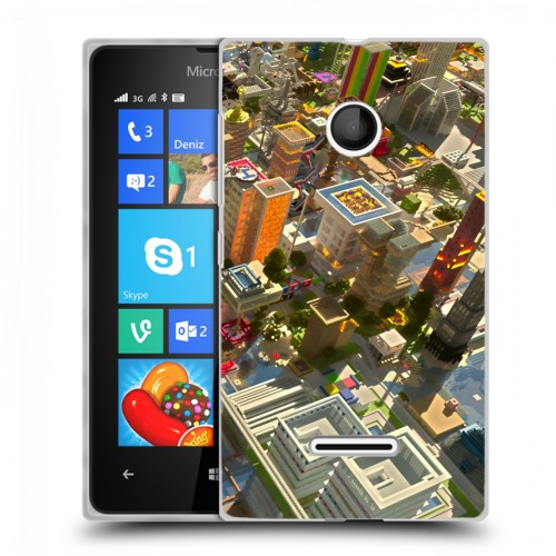 Дизайнерский пластиковый чехол для Microsoft Lumia 435 Minecraft