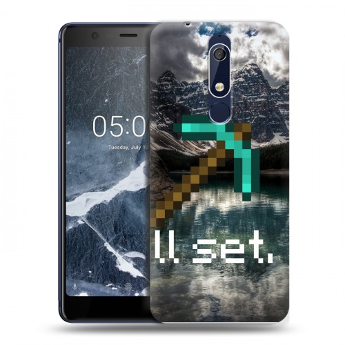 Дизайнерский пластиковый чехол для Nokia 5.1 Minecraft