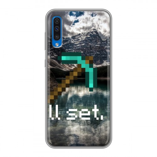 Дизайнерский силиконовый чехол для Samsung Galaxy A50 Minecraft