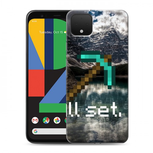 Дизайнерский пластиковый чехол для Google Pixel 4 Minecraft