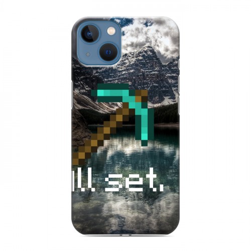 Дизайнерский силиконовый чехол для Iphone 13 Minecraft