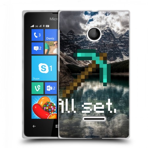 Дизайнерский пластиковый чехол для Microsoft Lumia 435 Minecraft