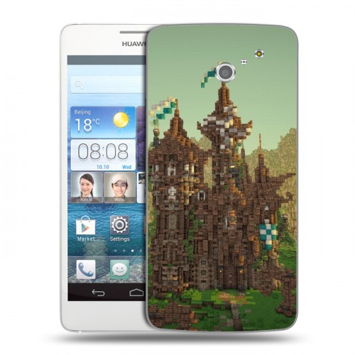 Дизайнерский пластиковый чехол для Huawei Ascend D2 Minecraft