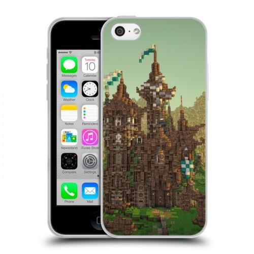 Дизайнерский пластиковый чехол для Iphone 5c Minecraft