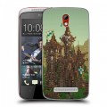 Дизайнерский пластиковый чехол для HTC Desire 500 Minecraft