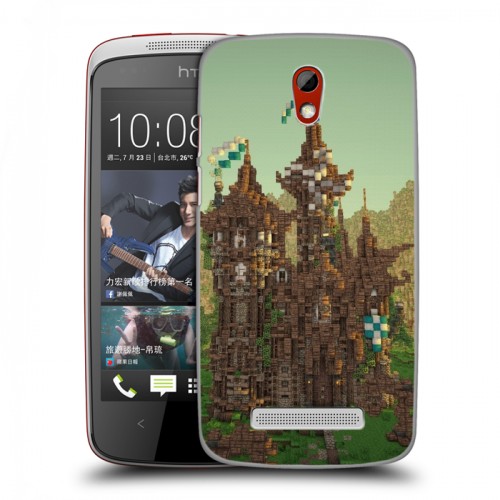 Дизайнерский пластиковый чехол для HTC Desire 500 Minecraft