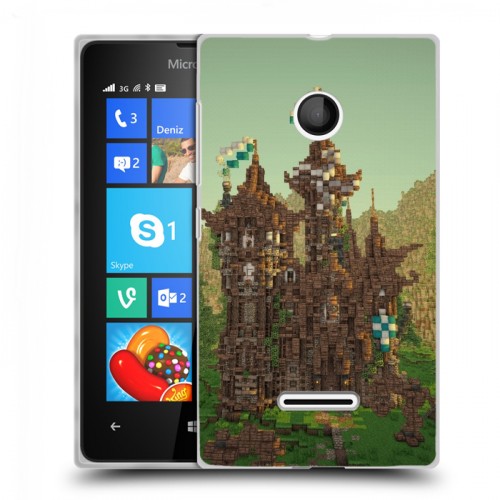 Дизайнерский пластиковый чехол для Microsoft Lumia 435 Minecraft