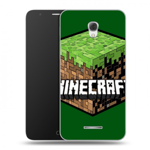 Дизайнерский пластиковый чехол для Alcatel Pop 4 Plus Minecraft