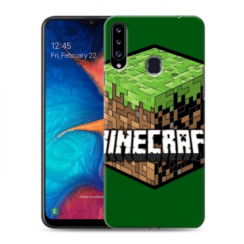 Дизайнерский пластиковый чехол для Samsung Galaxy A20s Minecraft