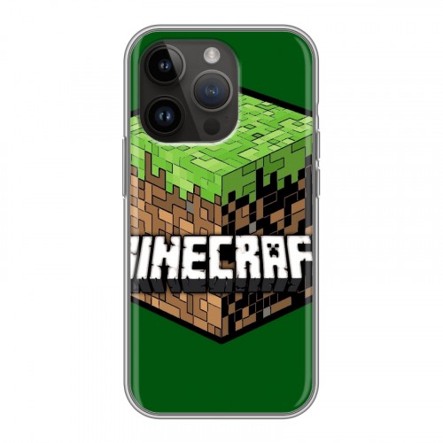 Дизайнерский силиконовый чехол для Iphone 14 Pro Minecraft
