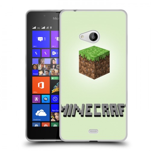 Дизайнерский пластиковый чехол для Microsoft Lumia 540 Minecraft
