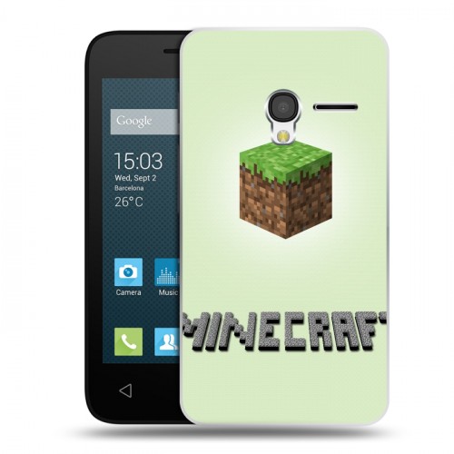 Дизайнерский пластиковый чехол для Alcatel One Touch Pixi 3 (4.0) Minecraft