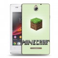 Дизайнерский пластиковый чехол для Sony Xperia E Minecraft