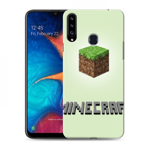 Дизайнерский пластиковый чехол для Samsung Galaxy A20s Minecraft