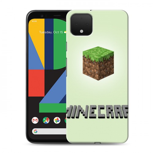 Дизайнерский пластиковый чехол для Google Pixel 4 Minecraft