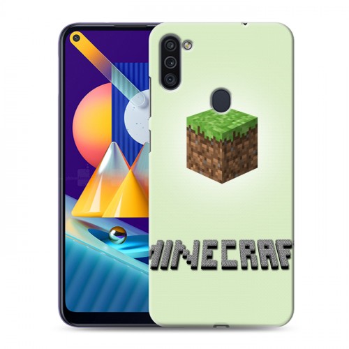 Дизайнерский пластиковый чехол для Samsung Galaxy M11 Minecraft