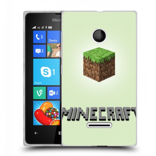 Дизайнерский пластиковый чехол для Microsoft Lumia 435 Minecraft