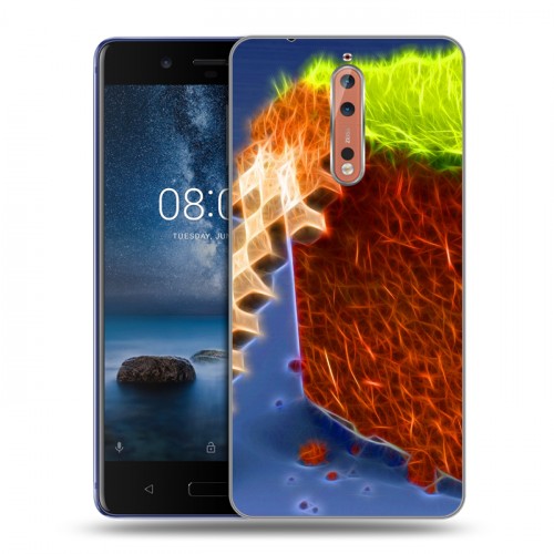 Дизайнерский пластиковый чехол для Nokia 8 Minecraft