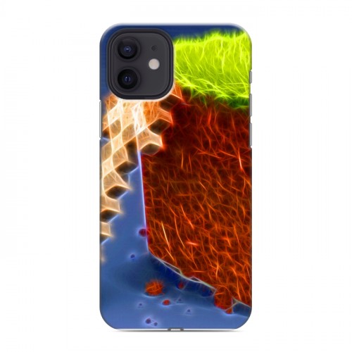 Дизайнерский силиконовый чехол для Iphone 12 Minecraft