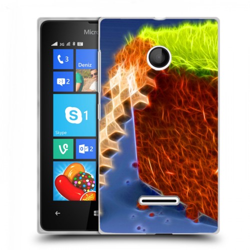 Дизайнерский пластиковый чехол для Microsoft Lumia 435 Minecraft