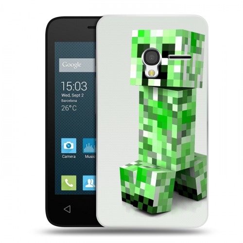 Дизайнерский пластиковый чехол для Alcatel One Touch Pixi 3 (4.0) Minecraft