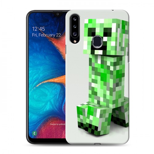 Дизайнерский пластиковый чехол для Samsung Galaxy A20s Minecraft