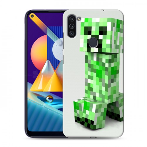 Дизайнерский пластиковый чехол для Samsung Galaxy M11 Minecraft