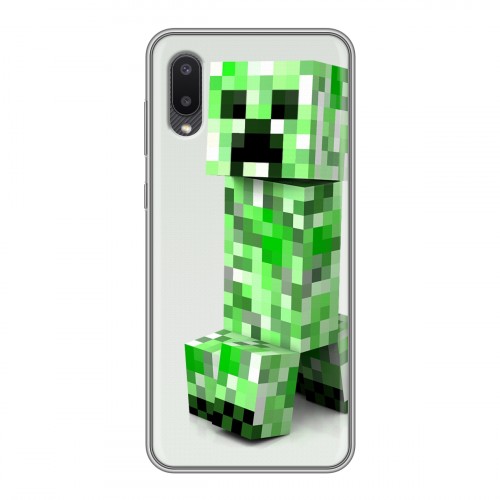 Дизайнерский пластиковый чехол для Samsung Galaxy A02 Minecraft