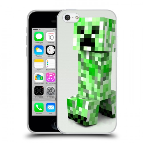 Дизайнерский пластиковый чехол для Iphone 5c Minecraft