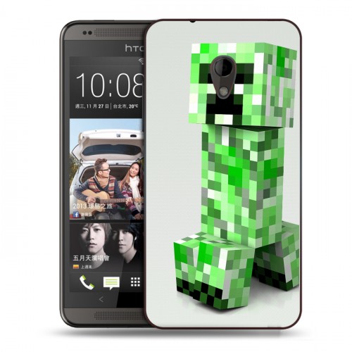 Дизайнерский пластиковый чехол для HTC Desire 700 Minecraft