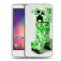 Дизайнерский пластиковый чехол для LG L60 Minecraft