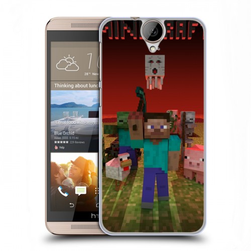 Дизайнерский пластиковый чехол для HTC One E9+ Minecraft