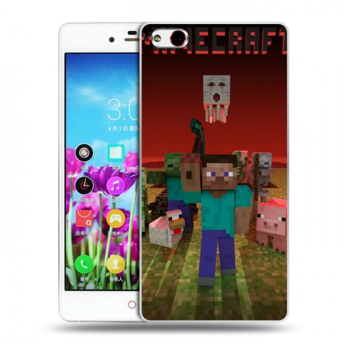 Дизайнерский силиконовый чехол для ZTE Nubia Z9 Max Minecraft