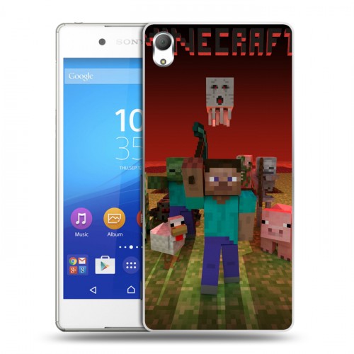 Дизайнерский пластиковый чехол для Sony Xperia Z3+ Minecraft