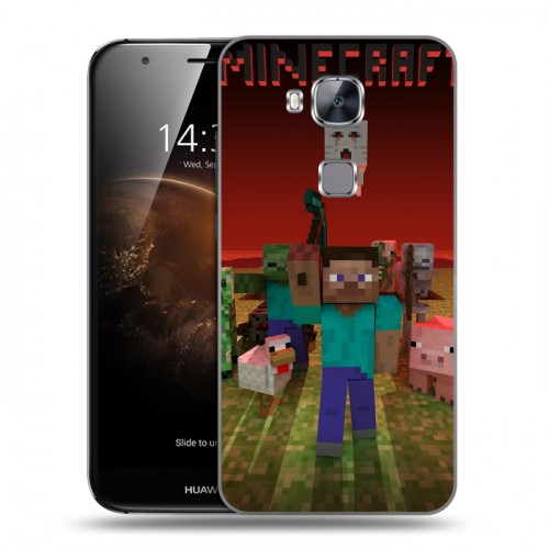 Дизайнерский пластиковый чехол для Huawei G8 Minecraft