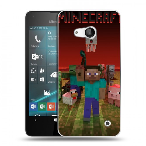 Дизайнерский пластиковый чехол для Microsoft Lumia 550 Minecraft