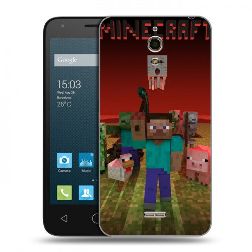 Дизайнерский силиконовый чехол для Alcatel One Touch Pixi 4 (6) Minecraft