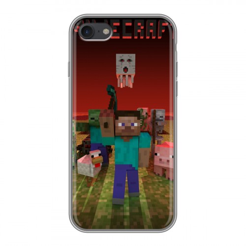 Дизайнерский силиконовый чехол для Iphone 7 Minecraft