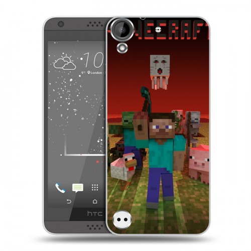 Дизайнерский пластиковый чехол для HTC Desire 530 Minecraft