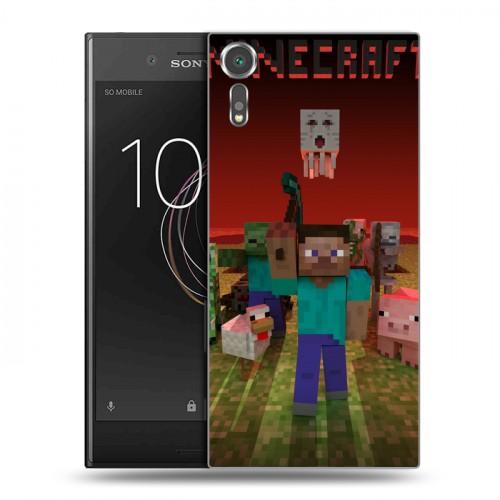 Дизайнерский пластиковый чехол для Sony Xperia XZs Minecraft