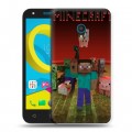 Дизайнерский пластиковый чехол для Alcatel U5 Minecraft