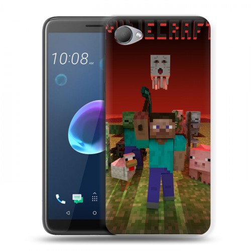 Дизайнерский пластиковый чехол для HTC Desire 12 Minecraft