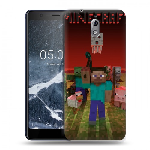 Дизайнерский силиконовый чехол для Nokia 3.1 Minecraft