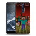 Дизайнерский пластиковый чехол для Nokia 5.1 Minecraft