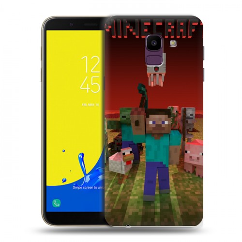 Дизайнерский пластиковый чехол для Samsung Galaxy J6 Minecraft