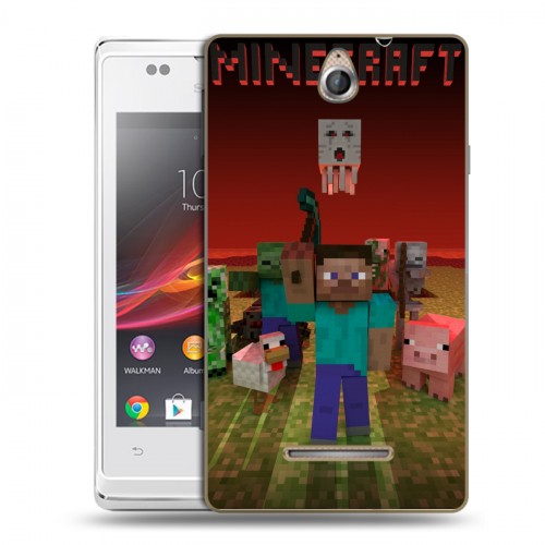 Дизайнерский пластиковый чехол для Sony Xperia E Minecraft