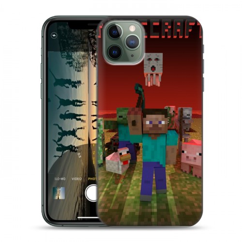 Дизайнерский пластиковый чехол для Iphone 11 Pro Minecraft